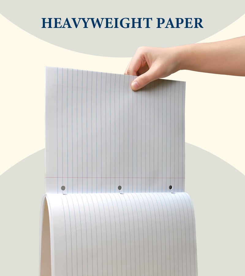 PINJINGPRO 8.5 x 11 Wide Ruled Paper, Loose Leaf Paper, 3 Hole Punch Paper 8.5 x 11 WhiteLoose Leaf Notebook Paper for 3 Ring Binders, Notebook Paper,Filler Paper,Lined Paper, 400 Sheets Writing Paper (4 Pack) - Image 5